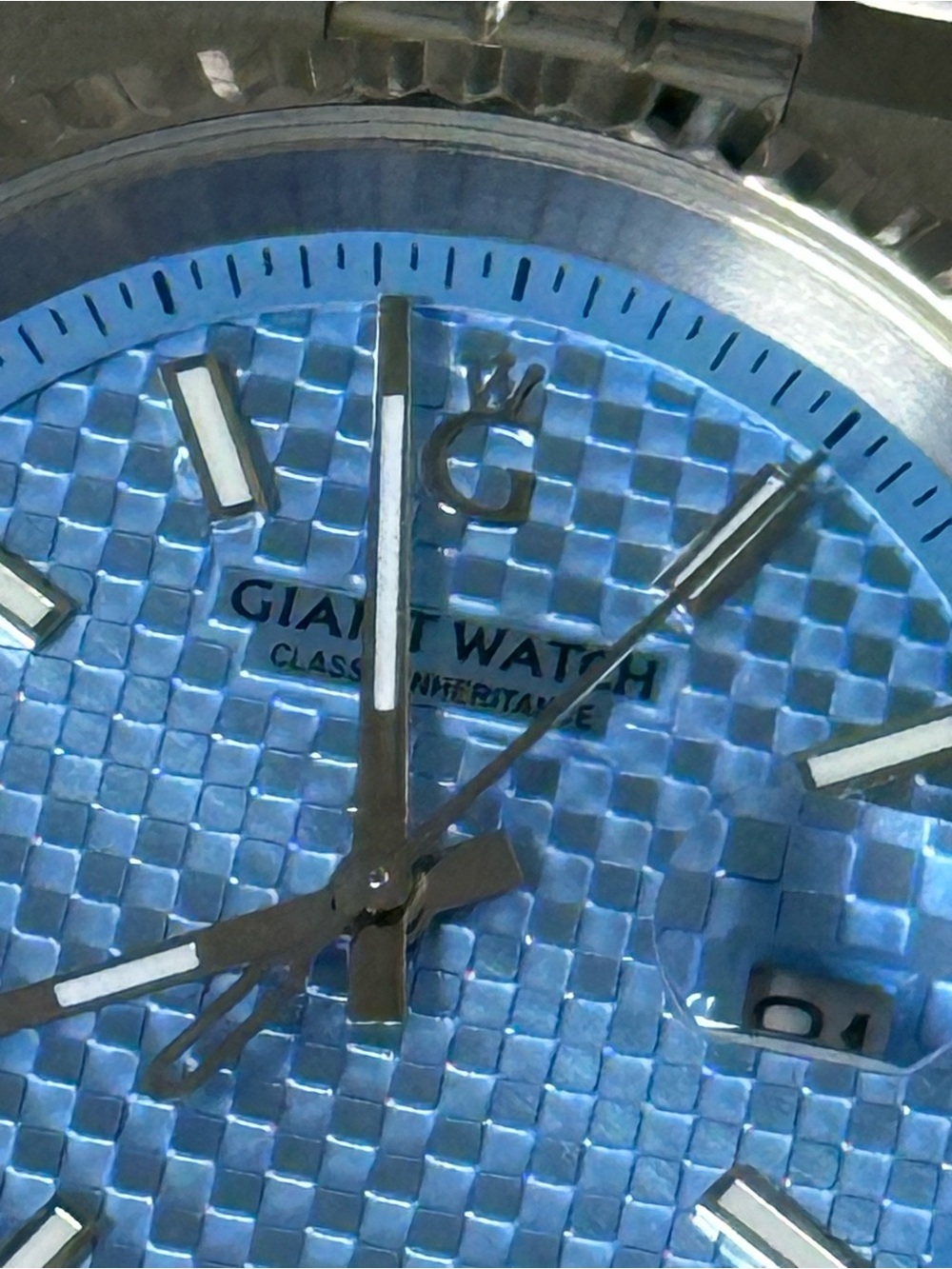Blue Giant Textured Dial Stainless Analog Watch